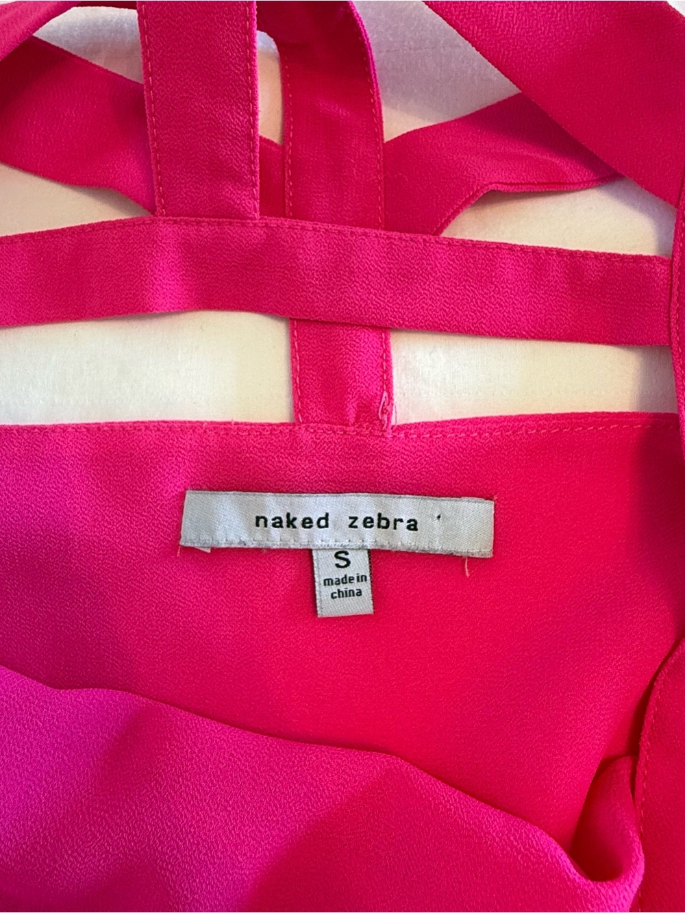 Naked Zebra Strappy Tank Top. Hot Pink Size S. Excellent condition - Picture 4 of 7